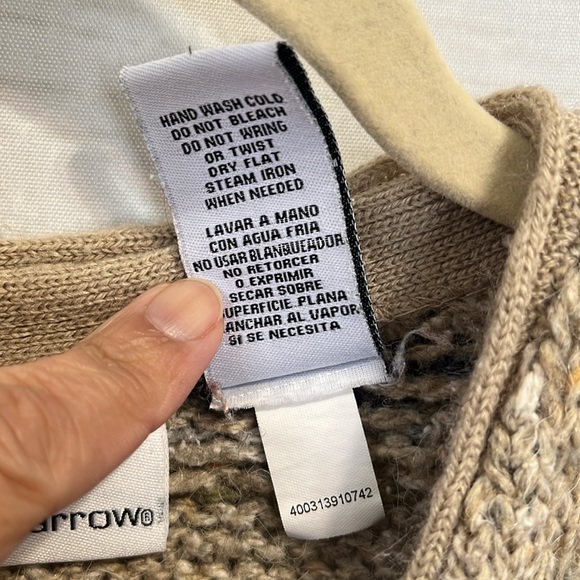 Vintage Fair Isle Cabincore Grandpa Grandma Neutral Cozy Oversized Cardigan M - Picture 8 of 14